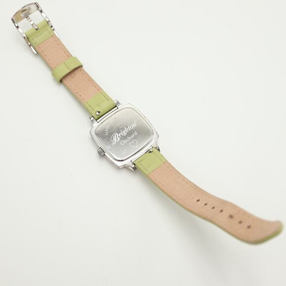 Brighton Orchard Womens 30mm Square Watch Green Leather Strap with New Battery - Picture 12 of 13